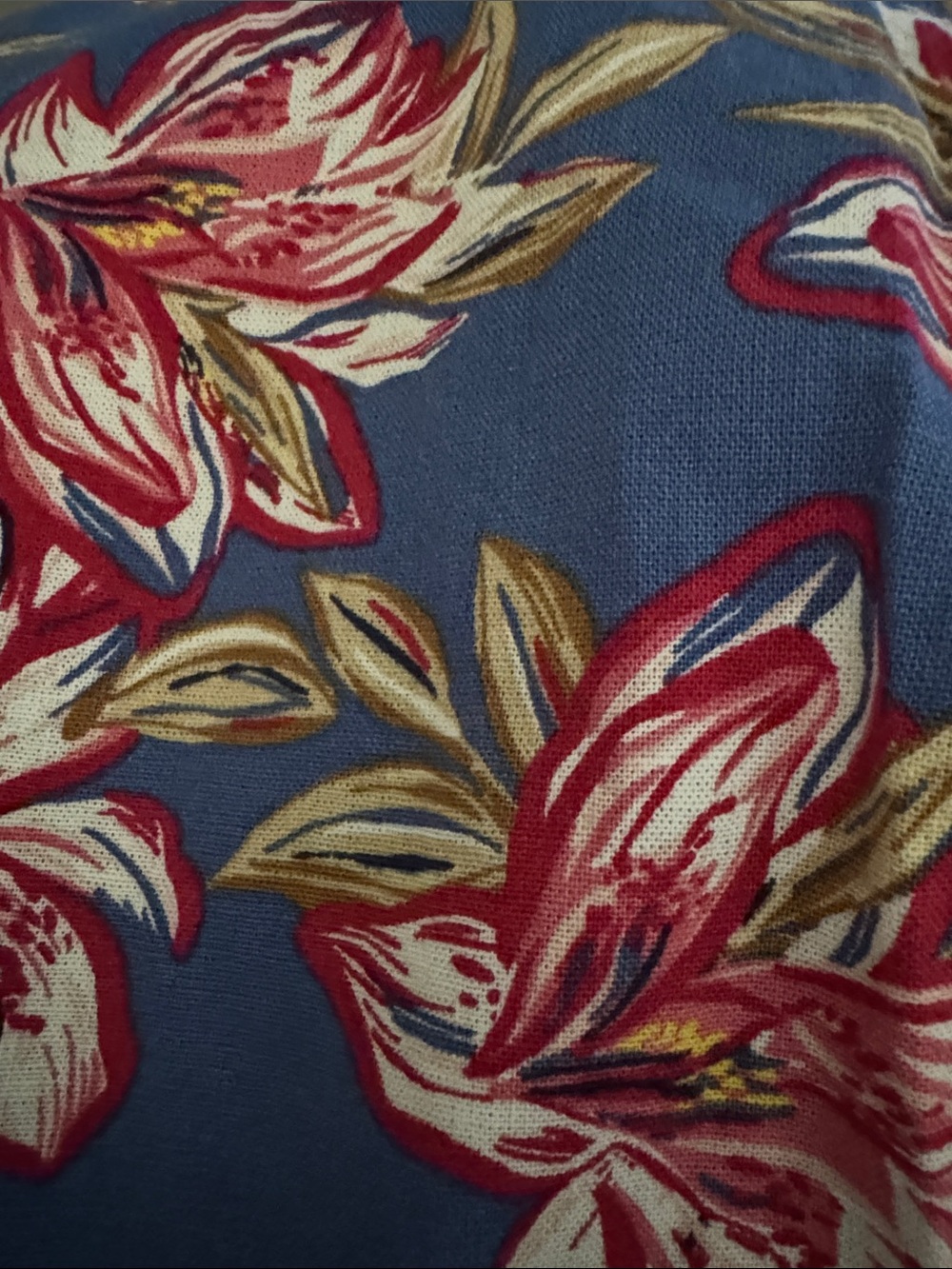 a new day NWT S Blue Floral Square-Neck Tie back linen blend Mini Dress - Picture 4 of 5